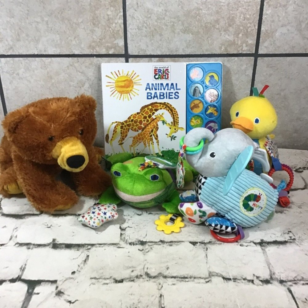 The World Of Eric Carle Play-A-Sound Book Teddy Bear Sensory Baby Swing Toys Lot